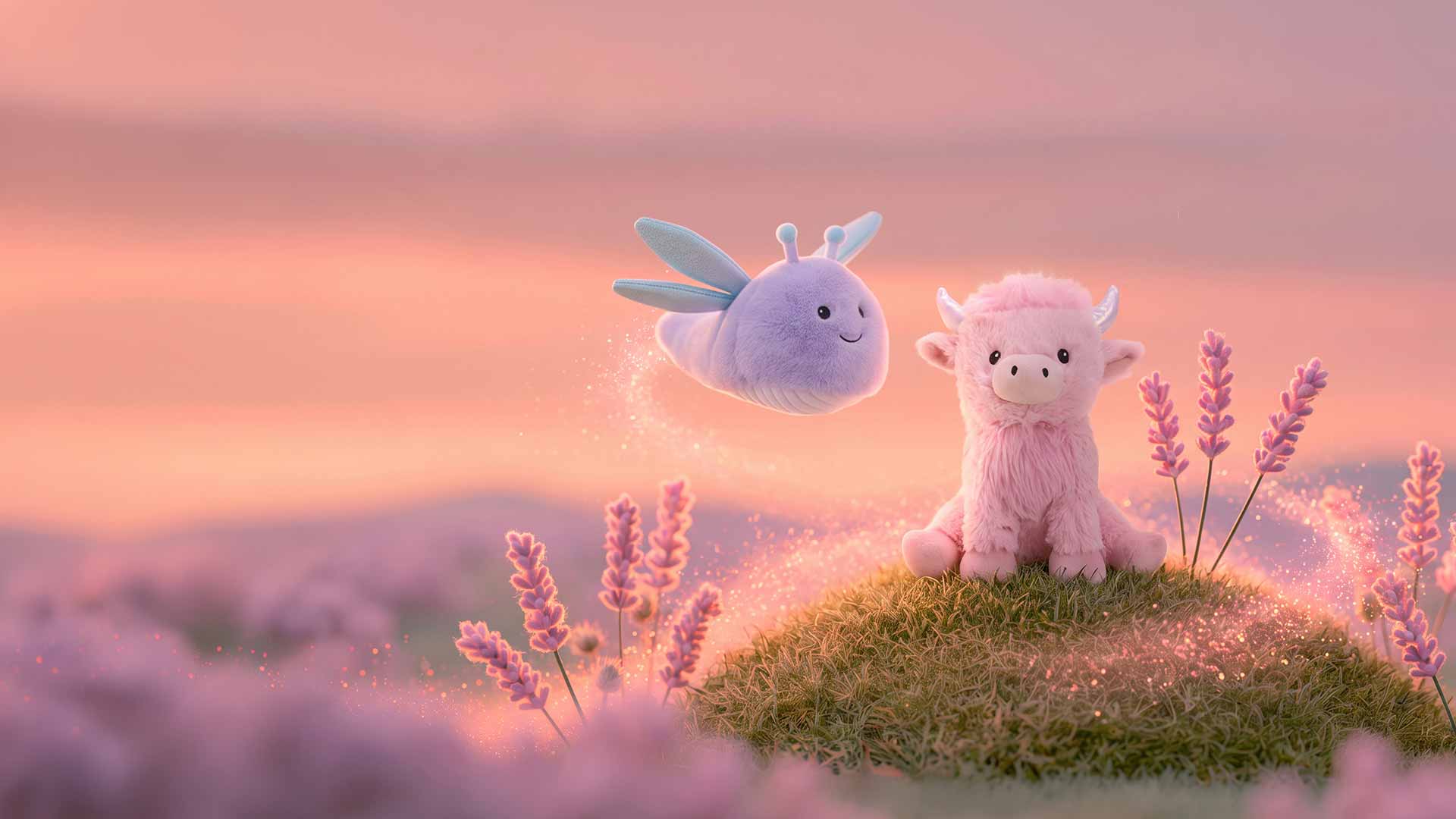 New Dragonfly & Pink Highland Cow